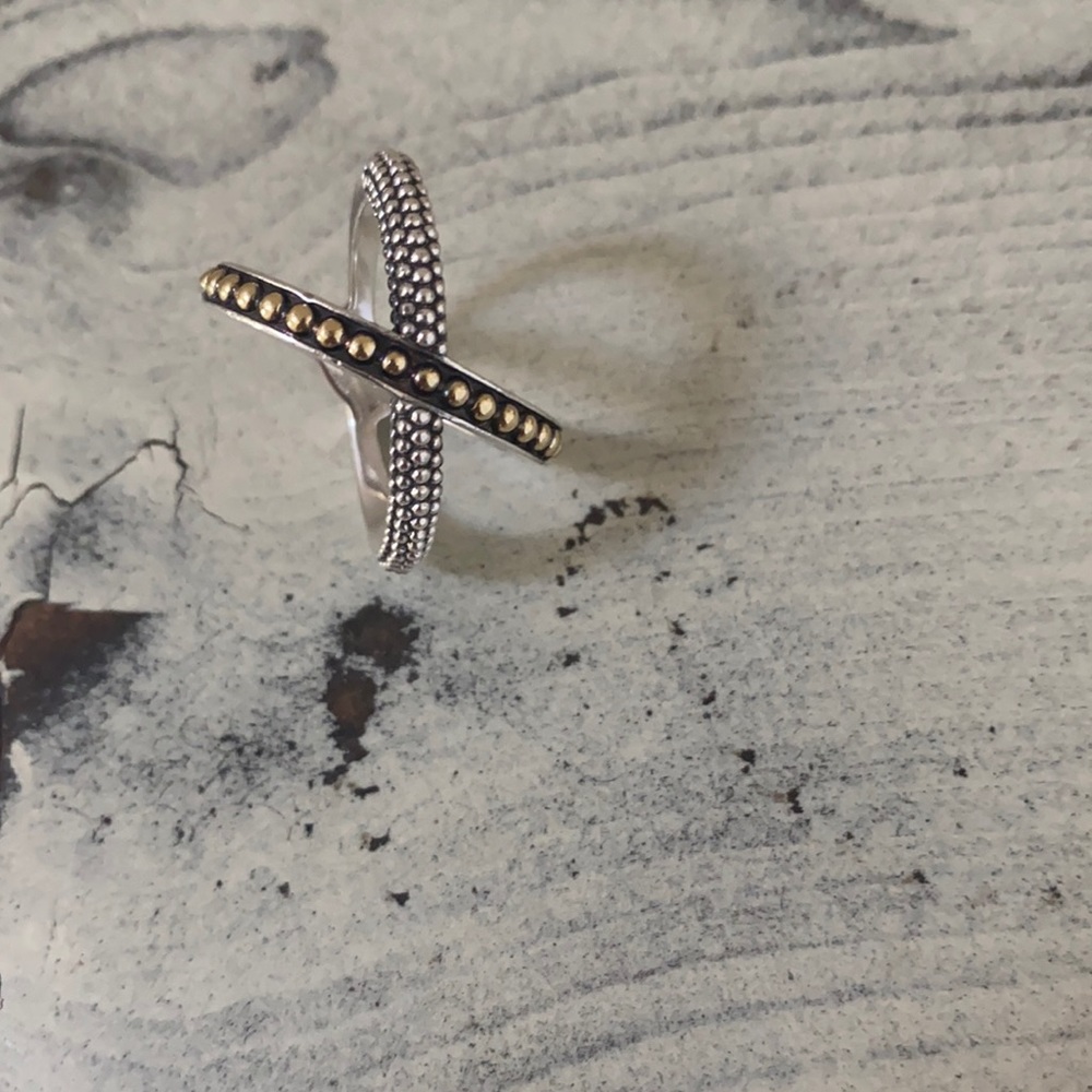 LAGOS caviar crossover ring